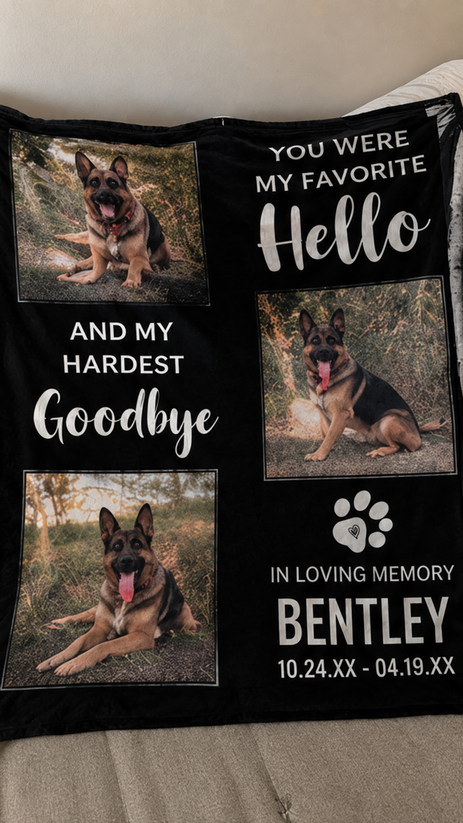 Customer memorial blanket