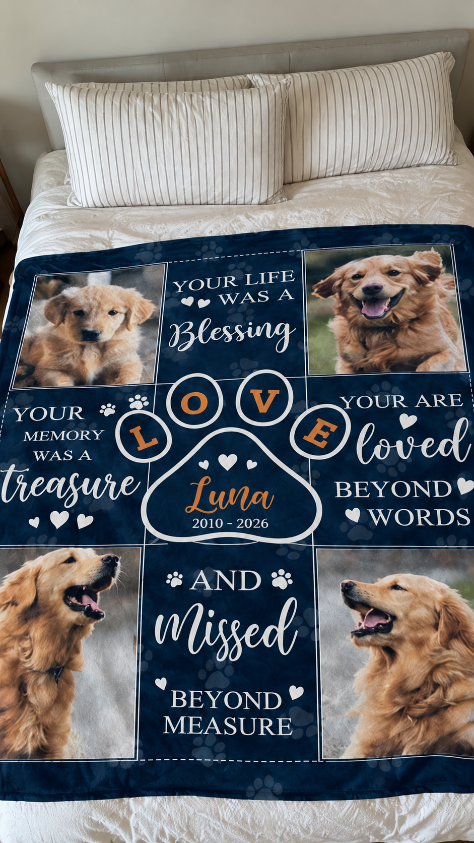 Customer memorial blanket