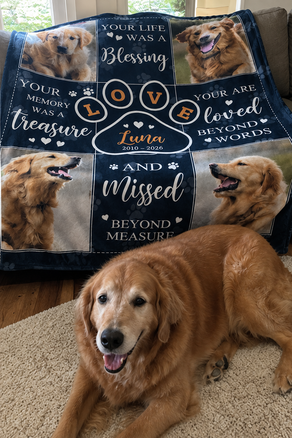 Customer memorial blanket